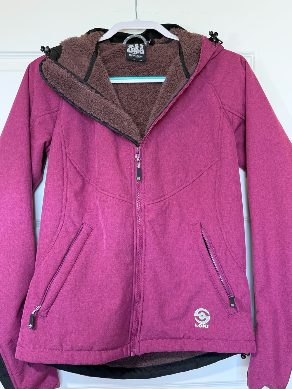 LOKI Women’s Purple Hooded Full Zip Lined Jacket w/ Zipped Pockets Size S